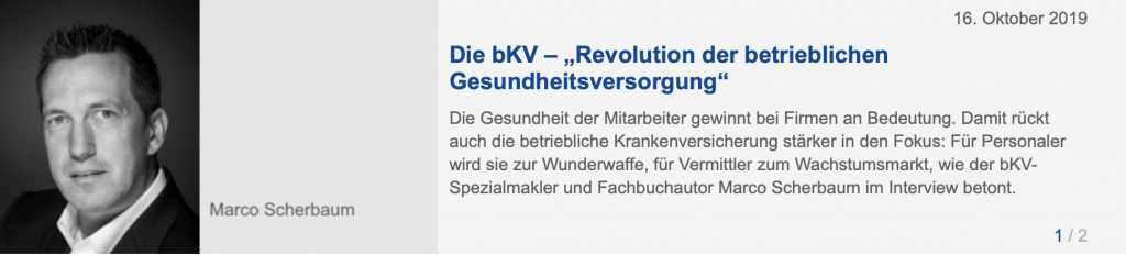 ÄrzteZeitung bKV betriebliche Krankenversicherung HEALTH FOR ALL