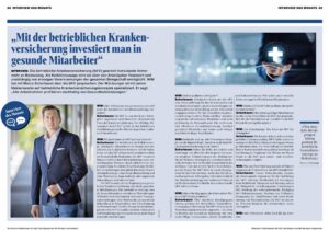 Wirtschaftsmagazin 8:2022 INTERVIEW DES MONATS_bKV_Betriebliche Krankenversicherung_Marco Scherbaum_HEALTH FOR ALL_